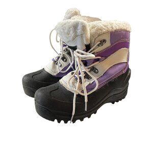 Cold Front Girls Winter Boots Size 2 Insulated Snowshoes Purple & White‎